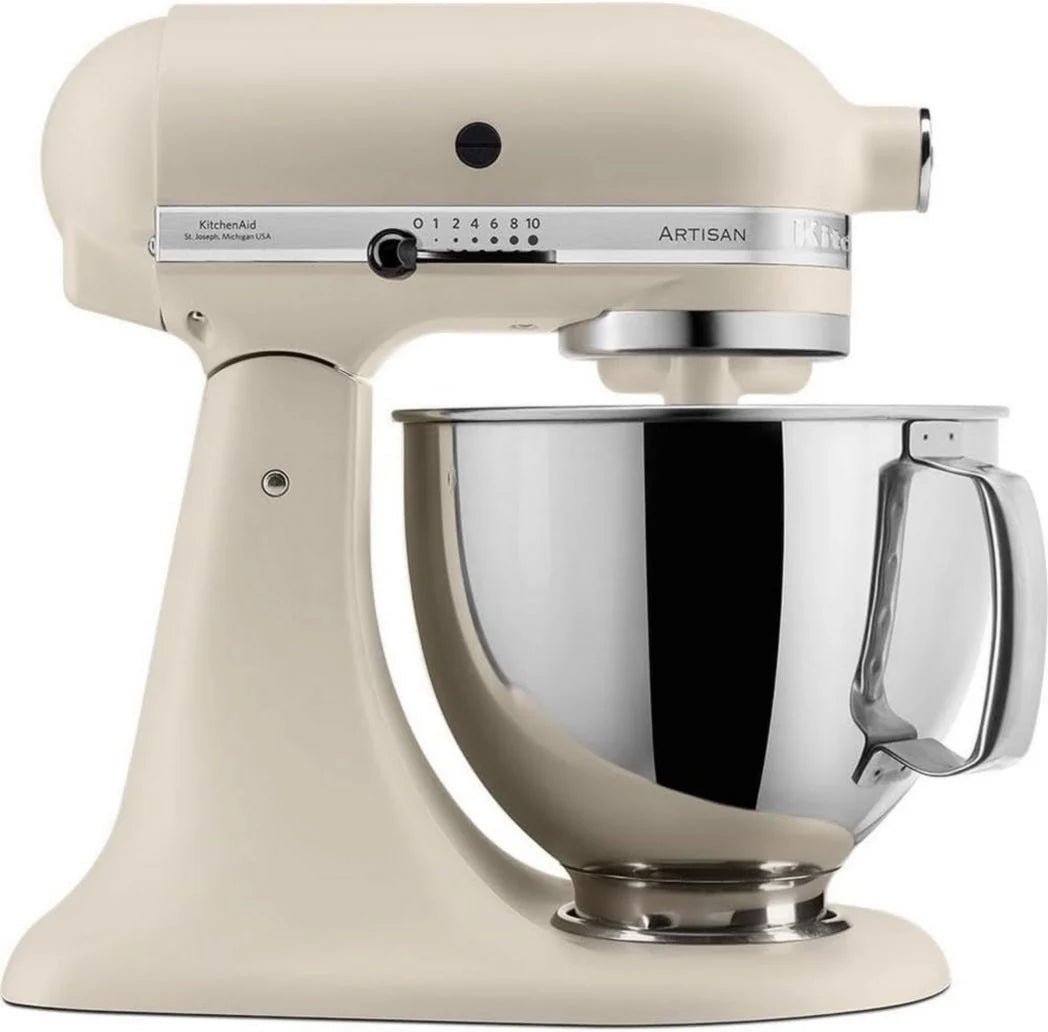 Robot pâtissier multifonction KitchenAid Artisan à tête inclinable avec 4 accessoires et bol de 4,8 L | Crème