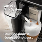 Philips Expresso broyeur Série 5500 – 20 Boissons Chaudes et Glacées, Carafe LatteGo facile à nettoyer, SilentBrew, QuickStart, Machine à café à grain Noir/Argent (EP5546/70)