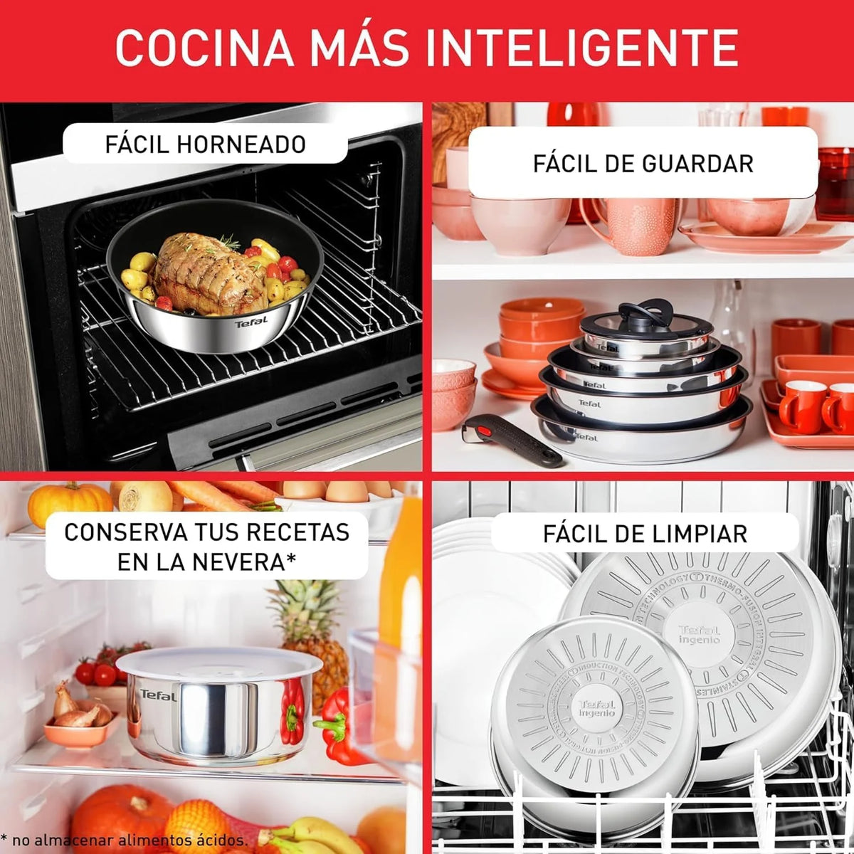 Tefal Ingenio Emotion Set of 3 Frying Pans 22/24/28 cm + 3 Saucepans 16/18/20 cm + Stew Pot 24 cm + Wok 26 cm + 12 Accessories | Induction Safe, Non-Stick, Dishwasher and Oven Safe