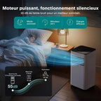 SereneLife Climatiseur Mobile 9000 BTU – Portable Silencieux 55 dB, 31 m² Ventilateur et Déshumidificateur, Rafraîchisseur d’Air, Télécommande, Écran LED