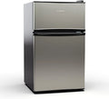 KLARSTEIN Big Daddy Cool - Frigo réfrigérateur, réfrigérateur combiné, Compartiment bouteilles, Bac légumes, Eclairage intérieur, Look moderne, Nettoyage facile, Pieds réglables, 86 L - Argent