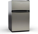 KLARSTEIN Big Daddy Cool - Frigo réfrigérateur, réfrigérateur combiné, Compartiment bouteilles, Bac légumes, Eclairage intérieur, Look moderne, Nettoyage facile, Pieds réglables, 86 L - Argent