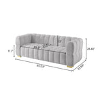 85" Modern Waffle Fabric Couch, Leisure Comfortable Sofa