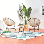 ACAPULCO - Ensemble de 2 fauteuils et table basse beige
