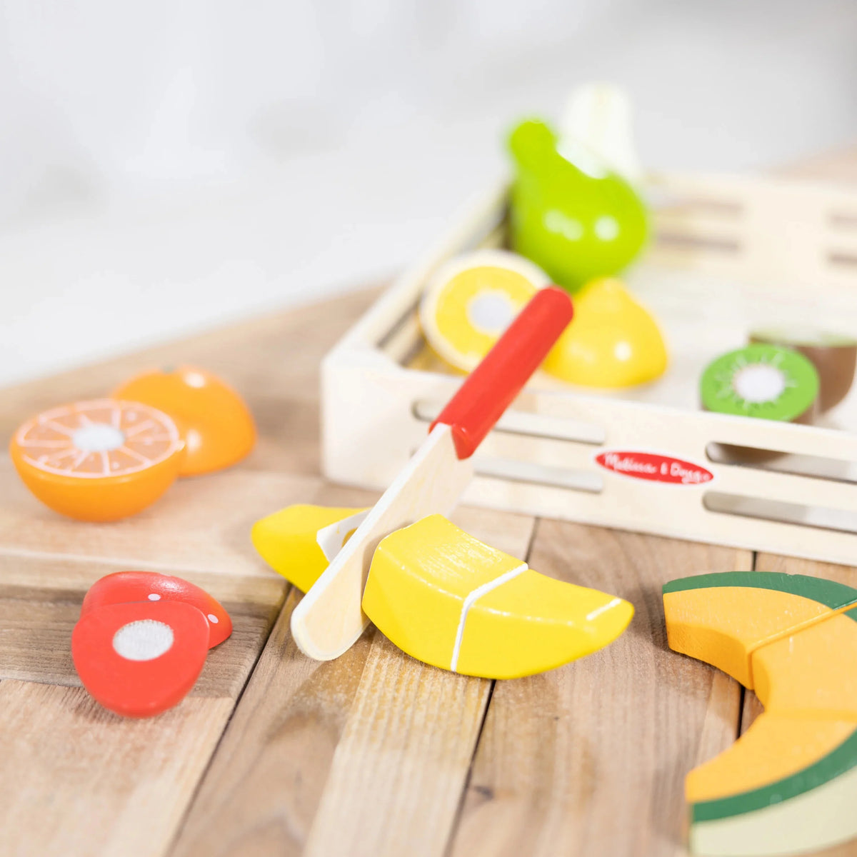 Melissa & Doug Set de Cortar Frutas – Accesorio de Cocina de Juguete de Madera, Multicolor