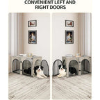 100cm Cage pour Chiens,Cage Chien de Taille Moyenne, Maisonnette pour Animaux,3 Portes, Porte arquée, 60 x 100 x 63 cm,Ivoire Clair