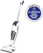 Rowenta Nettoyeur vapeur, Aspire et lave simultanément, Elimine 99,9% des bactéries, Adapté à tous les types de sols, Sans détergent, Diffuseur d'huiles essentielles, Clean&Steam Revolution RY7731WH