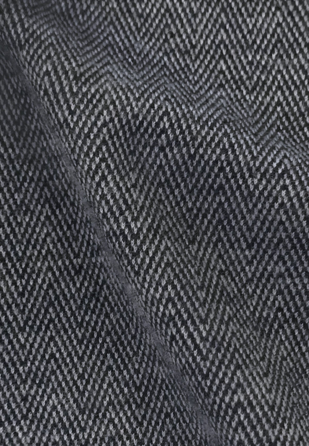 Veste à chevrons en laine et coton et col en maille
