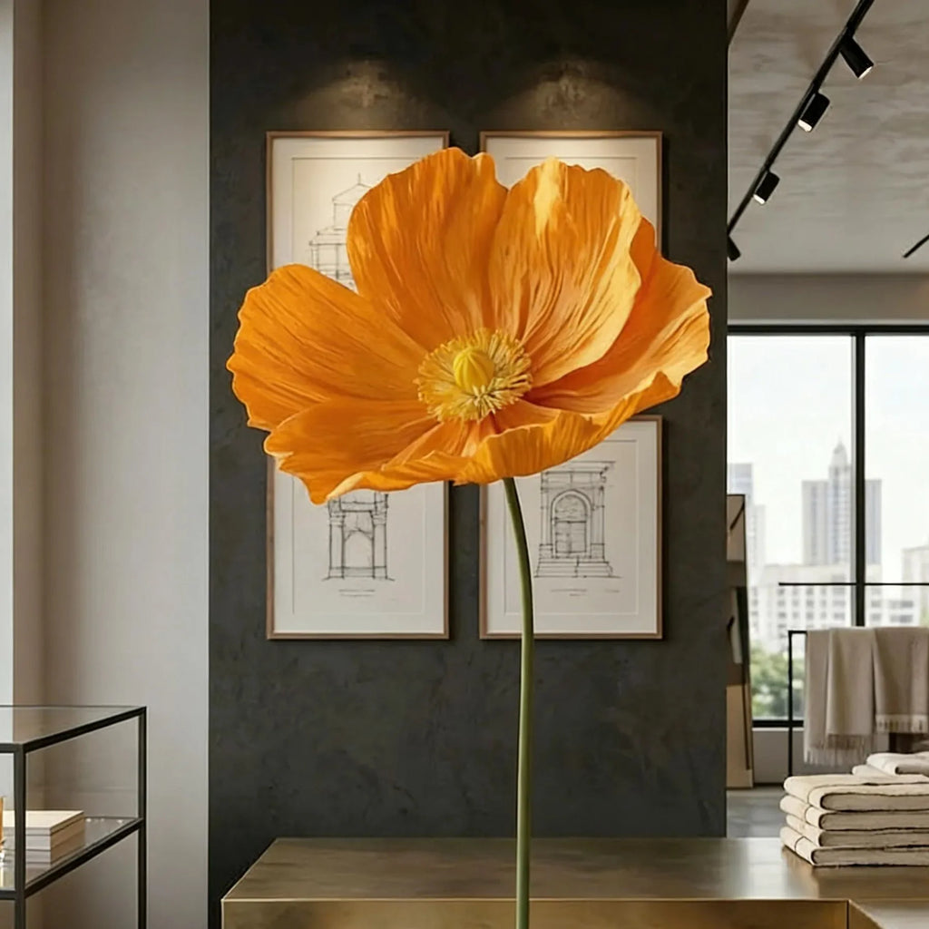 Flor gigante de papel crepé de 60 cm, accesorio de decoración floral