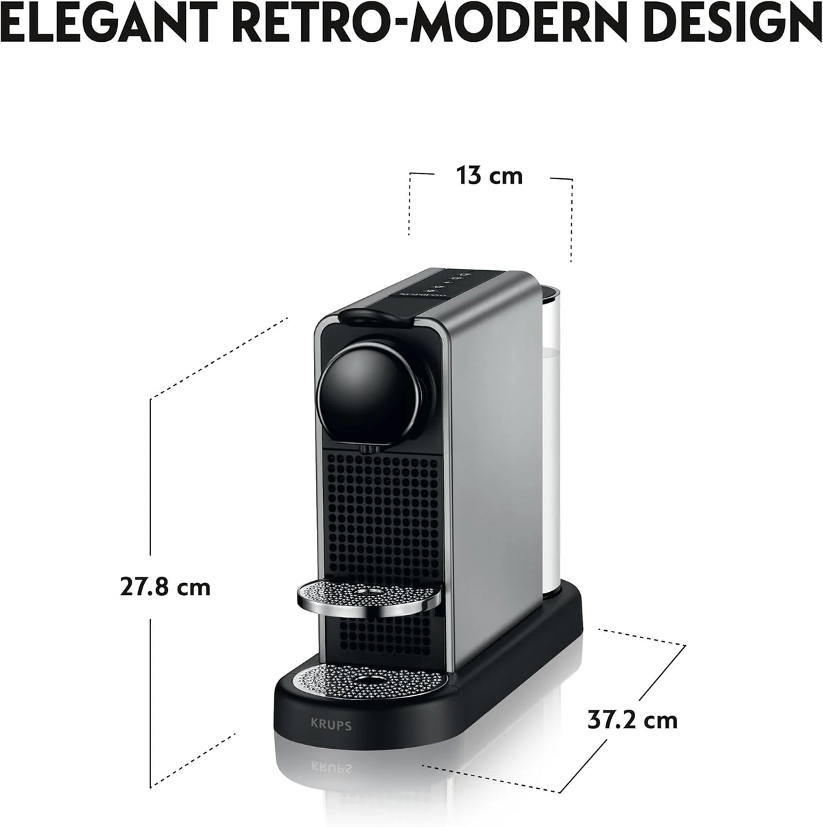Machine à Café Nespresso Krups Citiz Platinum Titane Cafetière Dosettes YY5077FD