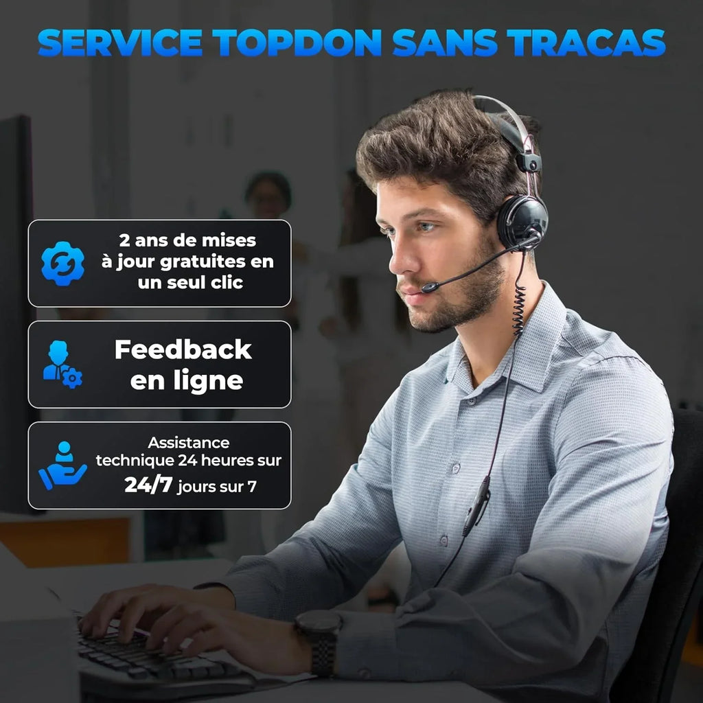 TOPDON ArtiDiag Pro valise diagnostic auto, 100 marques, 35+ services, codage ECU