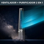 Rowenta Eclipse 2-en-1 Ventilateur purificateur, Ventile et filtre l'air, Particules fines, 32 dB (A), Puissant, Oscillation, 12 vitesses, Minuteur, Départ différé QU5030F0