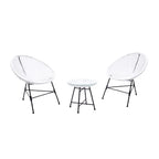 ACAPULCO - Ensemble de 2 fauteuils et table basse beige