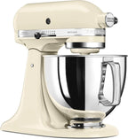 Robot pâtissier multifonction KitchenAid Artisan à tête inclinable avec 4 accessoires et bol de 4,8 L | Crème