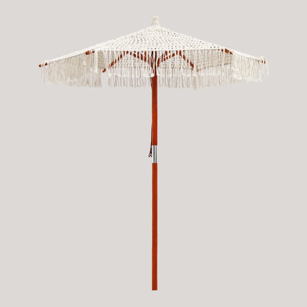 Sombrilla hecha de macramé BINIBECA para exterior ø210x229cm