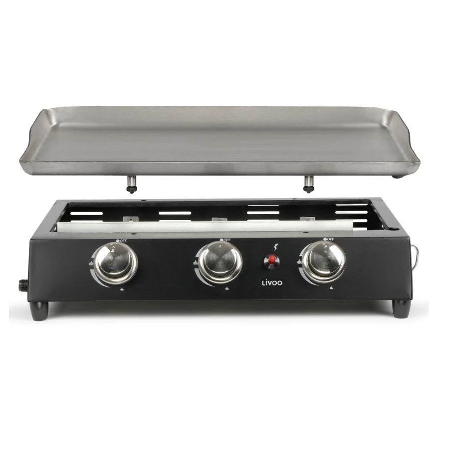 Livoo Plancha De Gas 7200w En Metal Negro. - Doc249