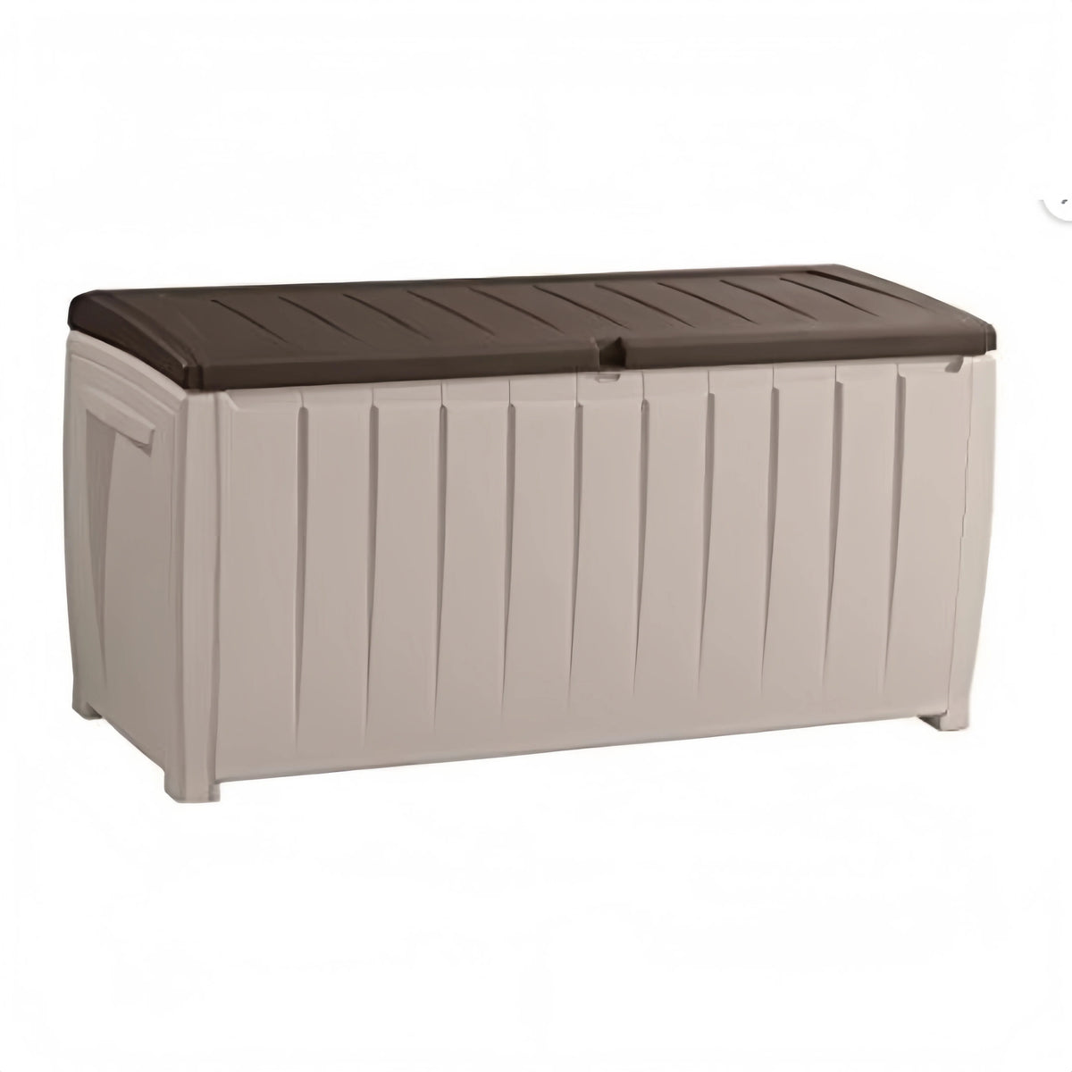 Keter Novel Caja de Almacenamiento Plástica para Deck, Mueble de Patio Exterior, 90 Gal, Marrón