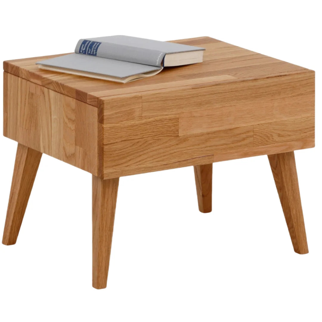 Mesita de noche Natali de madera de roble 35x35 cm