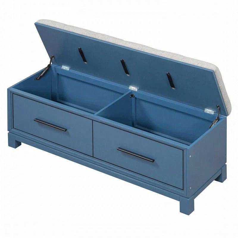Shoe Bench with Removable Cushion and Hidden Storage for Entryway and Living Room Organization