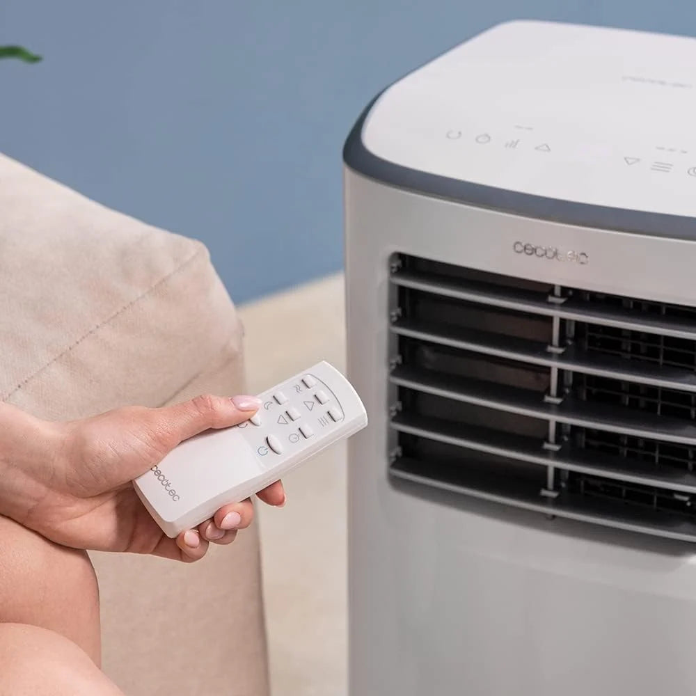 Cecotec Climatiseur Portable ForceClima 7400 Soundless Touch. Télécommande et commande tactile, 7000 BTU, affichage LED, 4 modes, 2 vitesses, couverture jusqu'à 15 m2