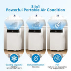 Garvee Climatiseur Mobile 12000 BTU, 4 En 1 Avec Mode Nuit, Timer 24H - Refroidit Jusqu'à 50 M² - Pour Bureau, Chambre, Camping-Car - Énergie a, Silencieux