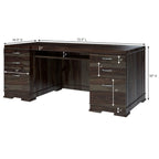 Nismaaya Acelin Modern Solid Wood Office Executive Desk With Keyboard Tray