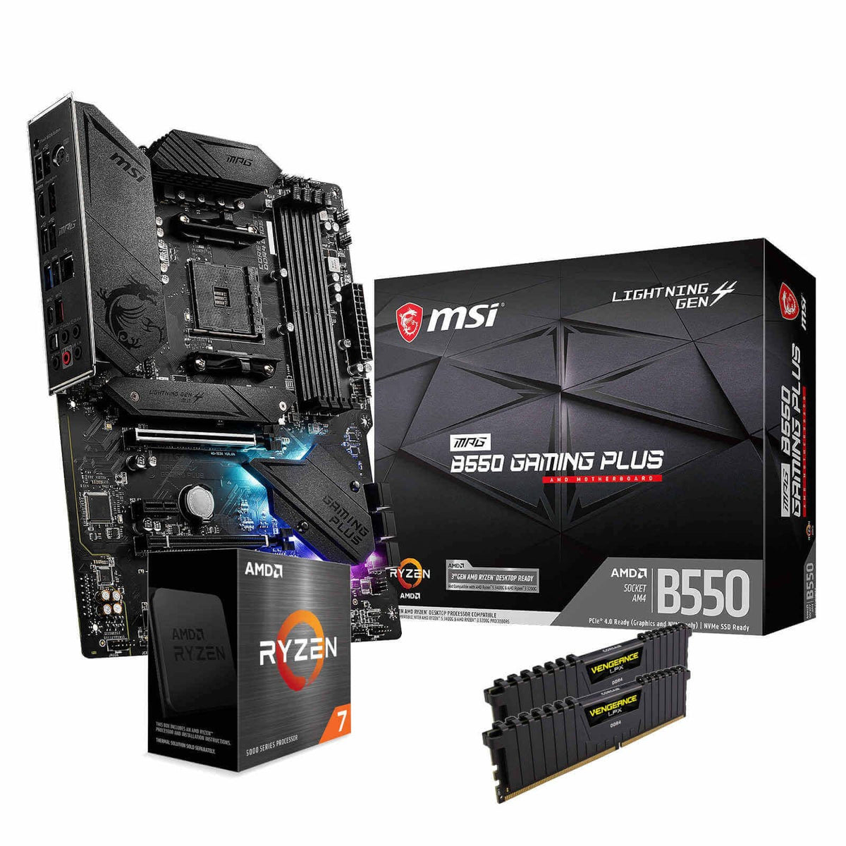 AMD Ryzen 7 5800X + MSI B550 + RAM 32 Go 3200MHz Kit AMD Ryzen 7 5800X(Noir)