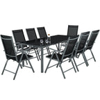 Conjunto De Sillas De Aluminio 8+1 - Gris Oscuro